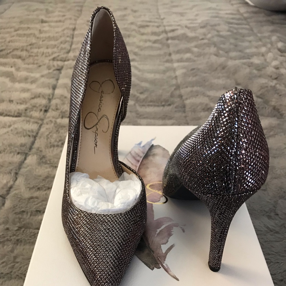 Jessica Simpson Bronze Sparkle Claudette D'orsay